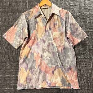 Vintage 70s Lilly Daché Abstract Pastel Pullover Short Sleeve Disco Shirt